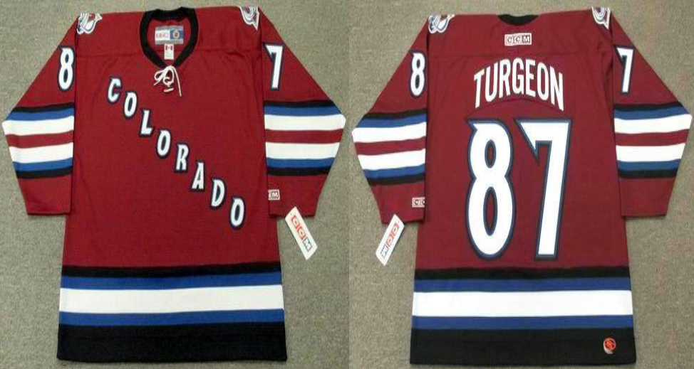 2019 Men Colorado Avalanche #87 Turgeon red CCM NHL jerseys